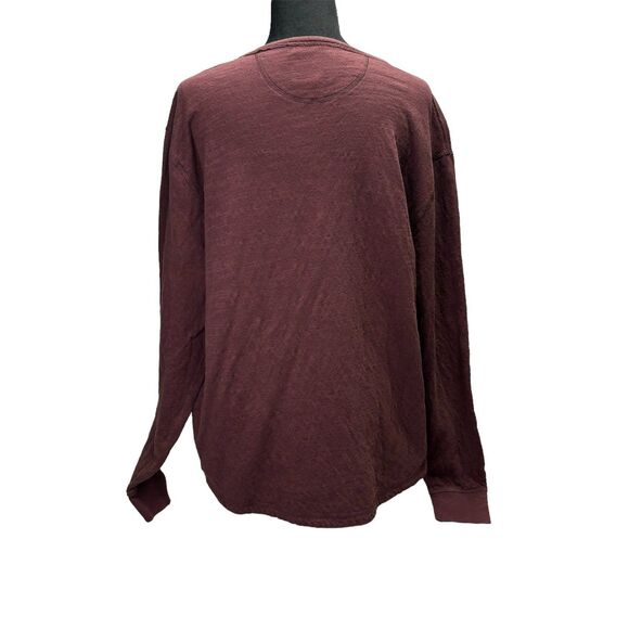 Lucky Brand Henley Long Sleeve Shirt Maroon Cotton Pull Over Men's Size Large - Picture 8 of 12